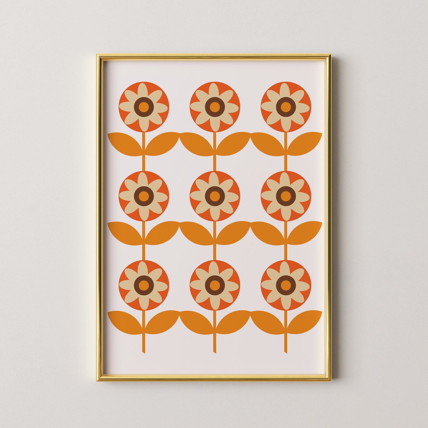 3 Row Flowers Print