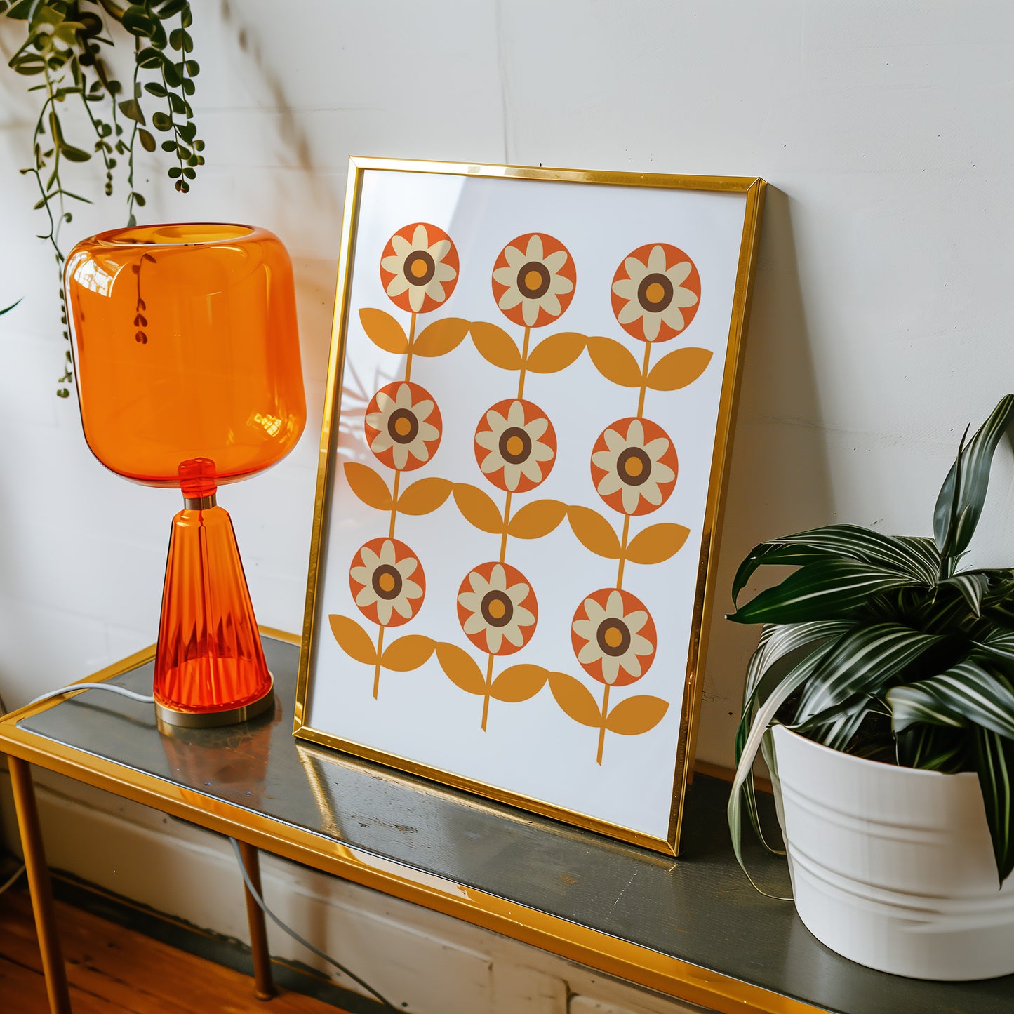 3 Row Flowers Print