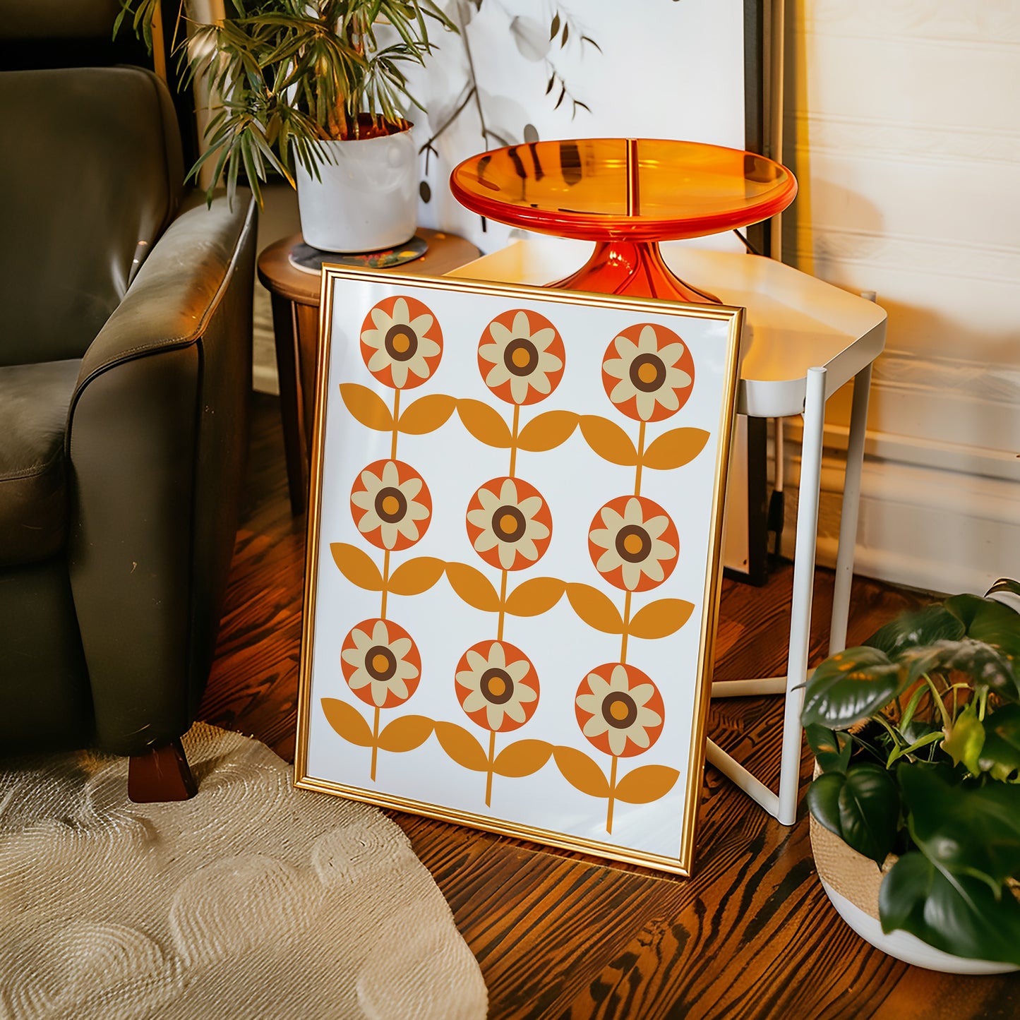 3 Row Flowers Print