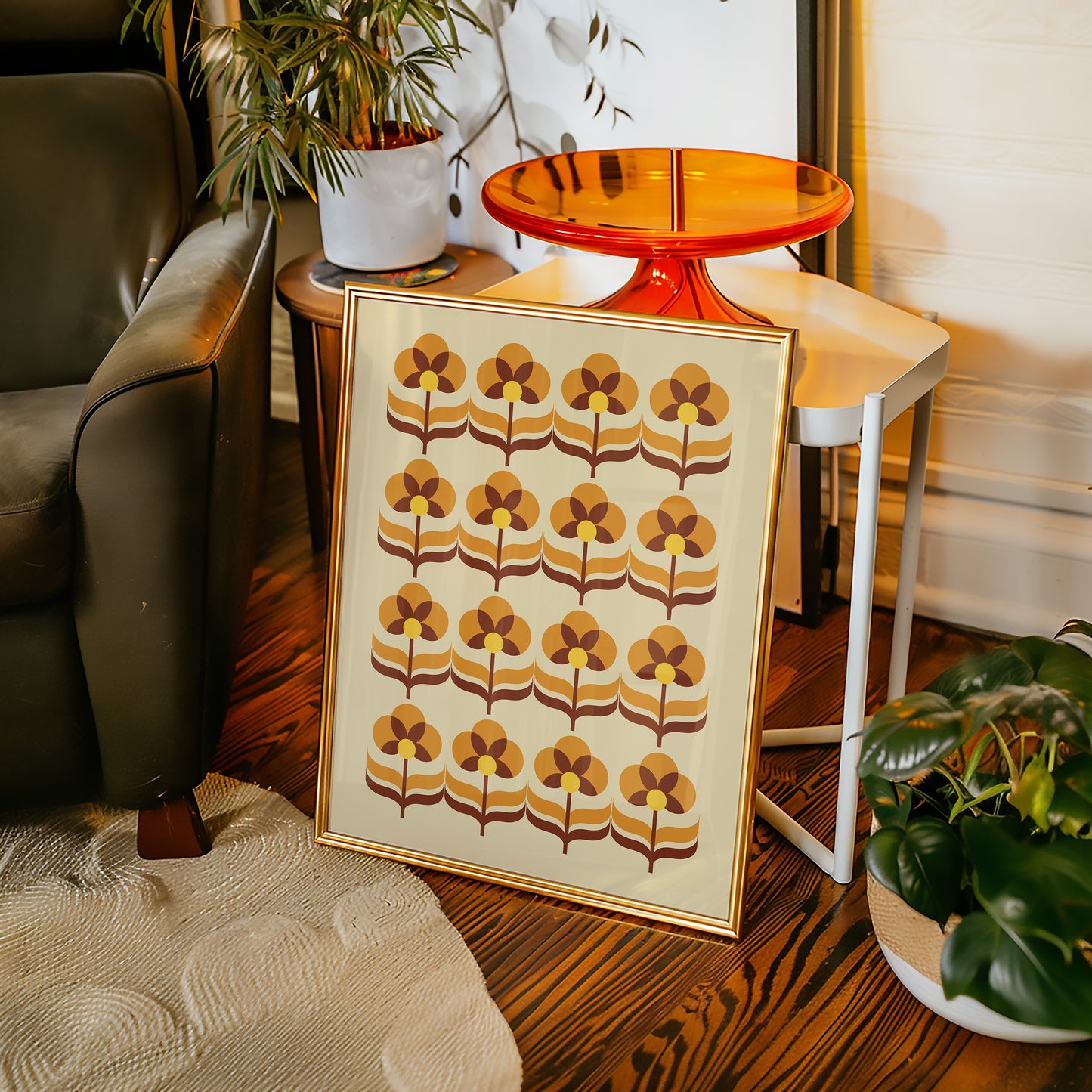 4 Row Flowers Print