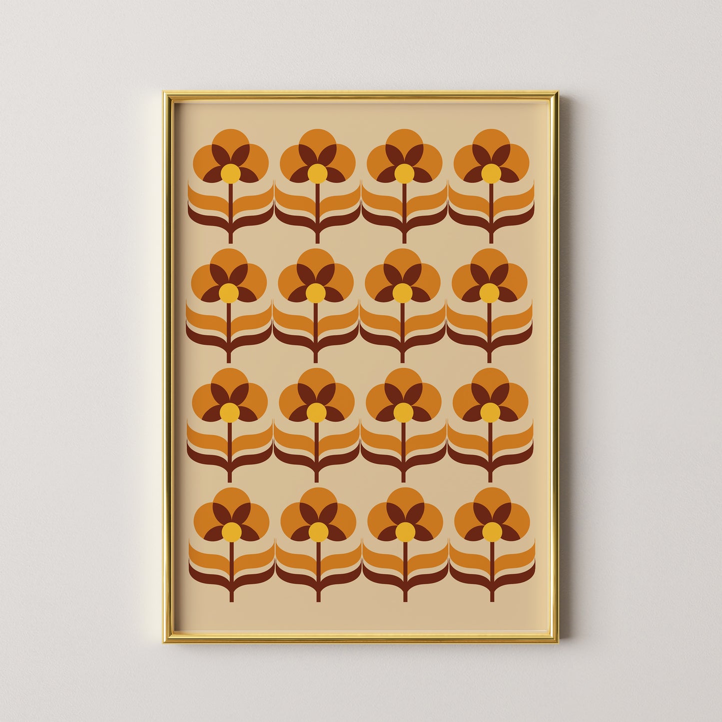 4 Row Flowers Print