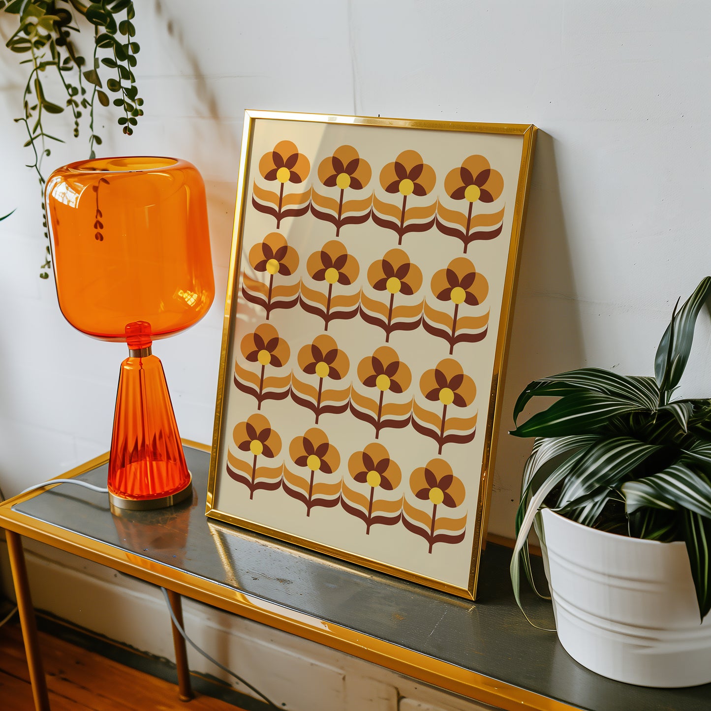 4 Row Flowers Print