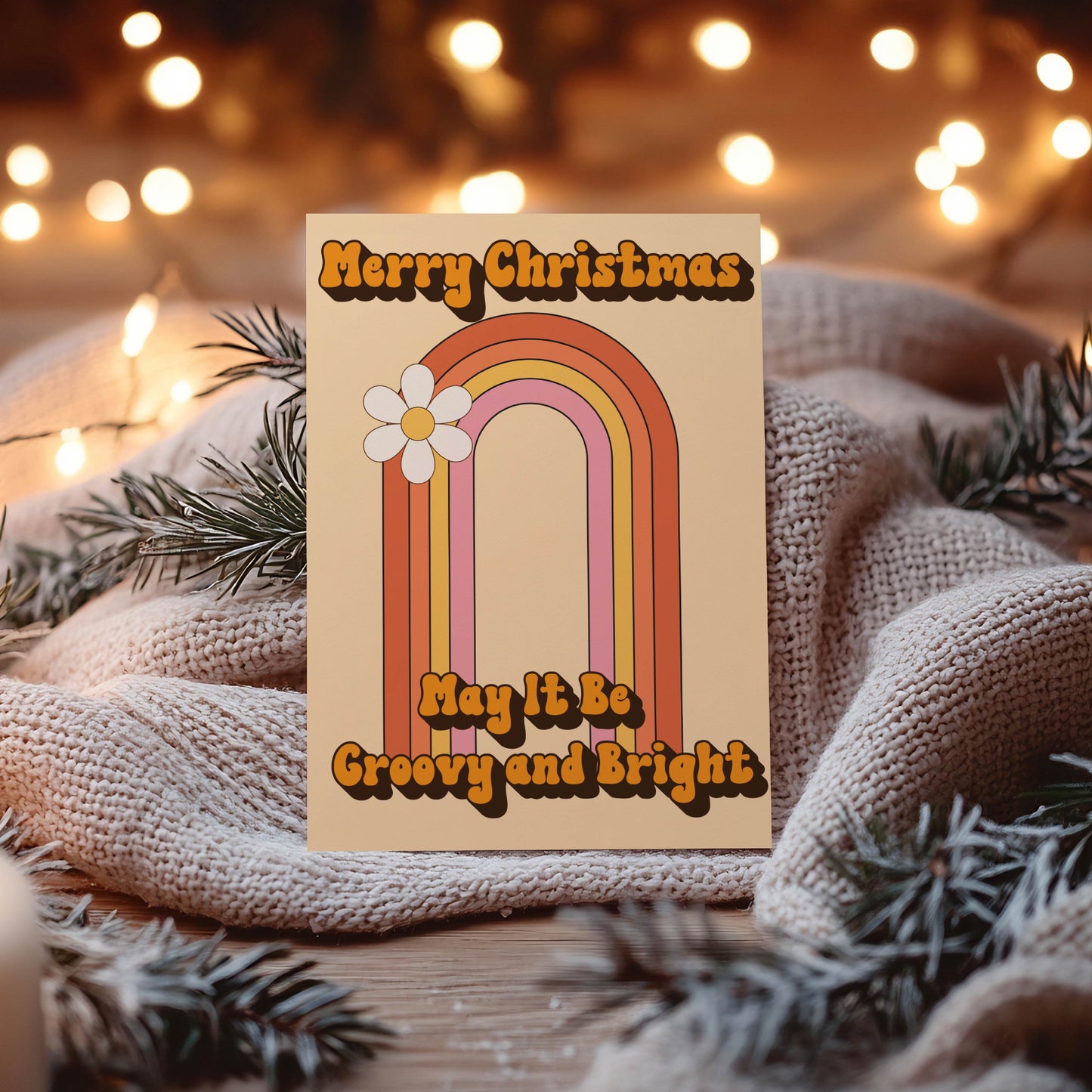 Merry Christmas May It Be Groovy and Bright Card