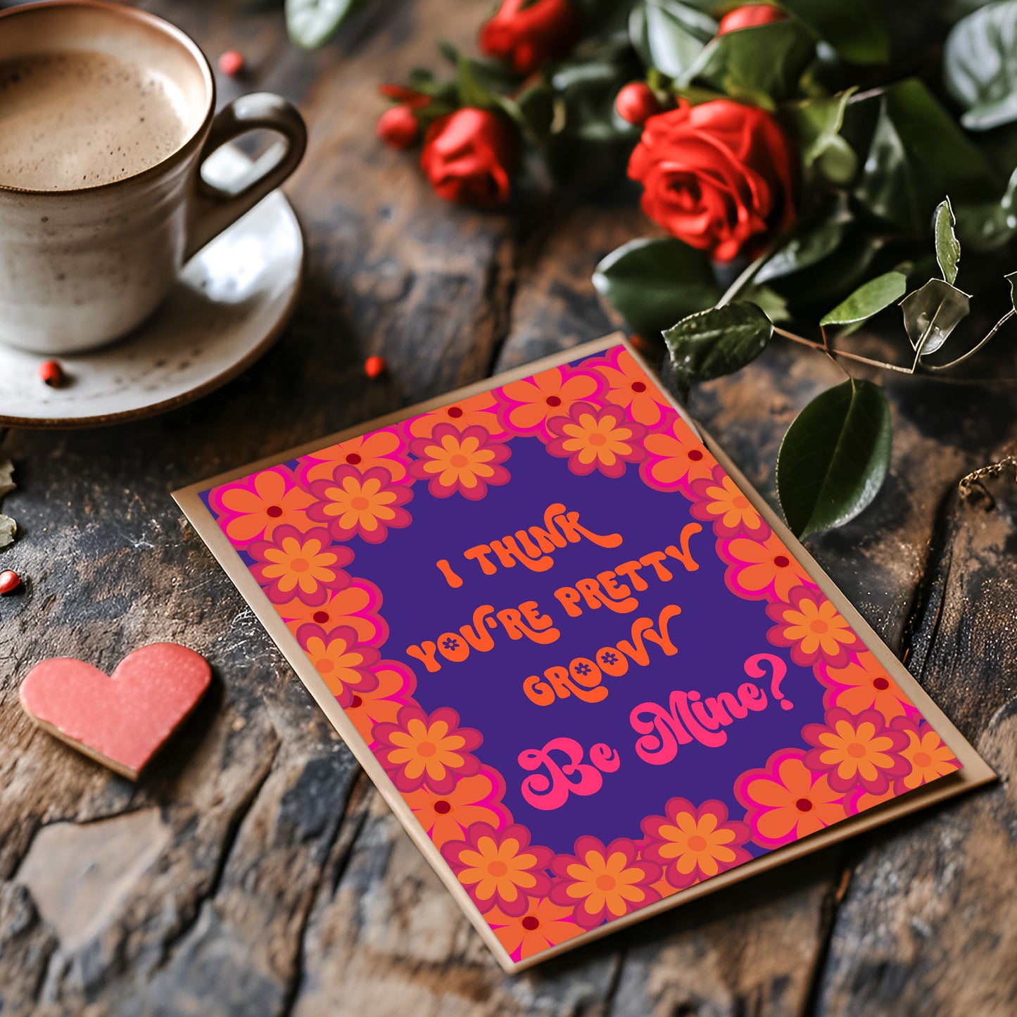 I Think You're Pretty Groovy. Be Mine? Card