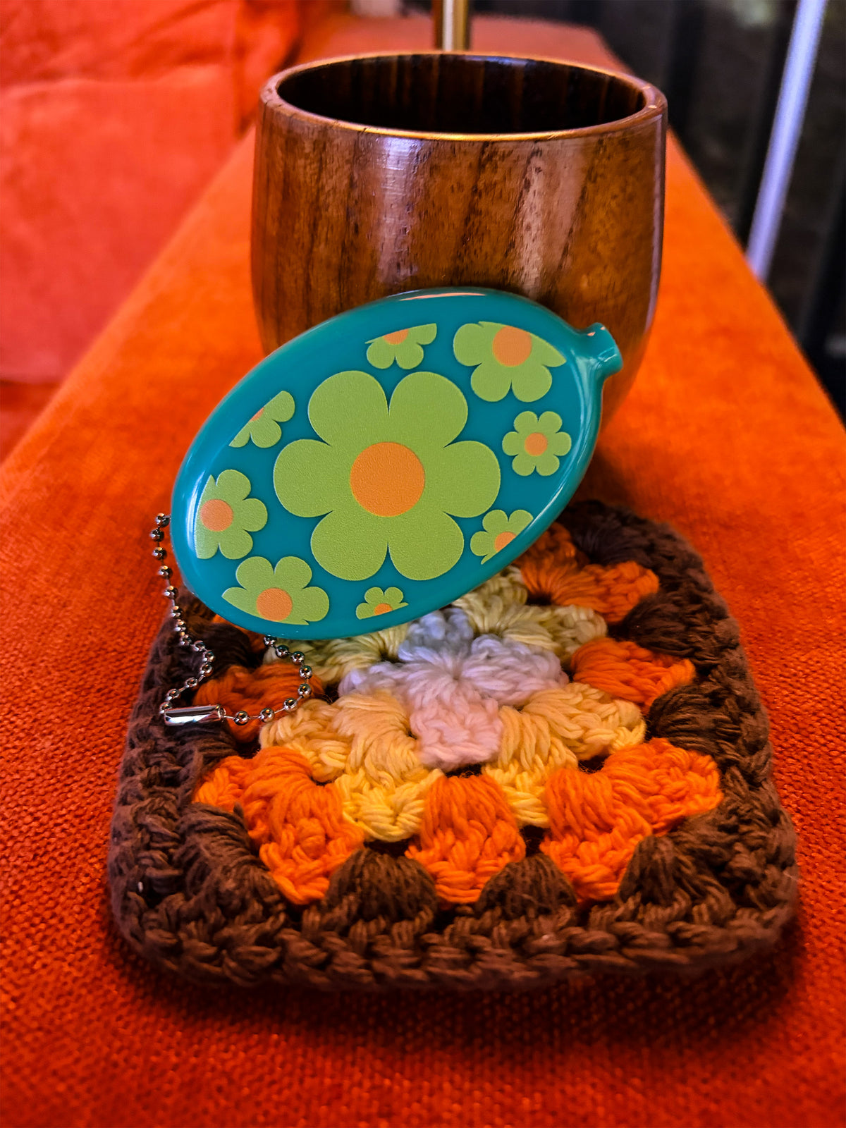 Blue and Green Flowers Coin Purse