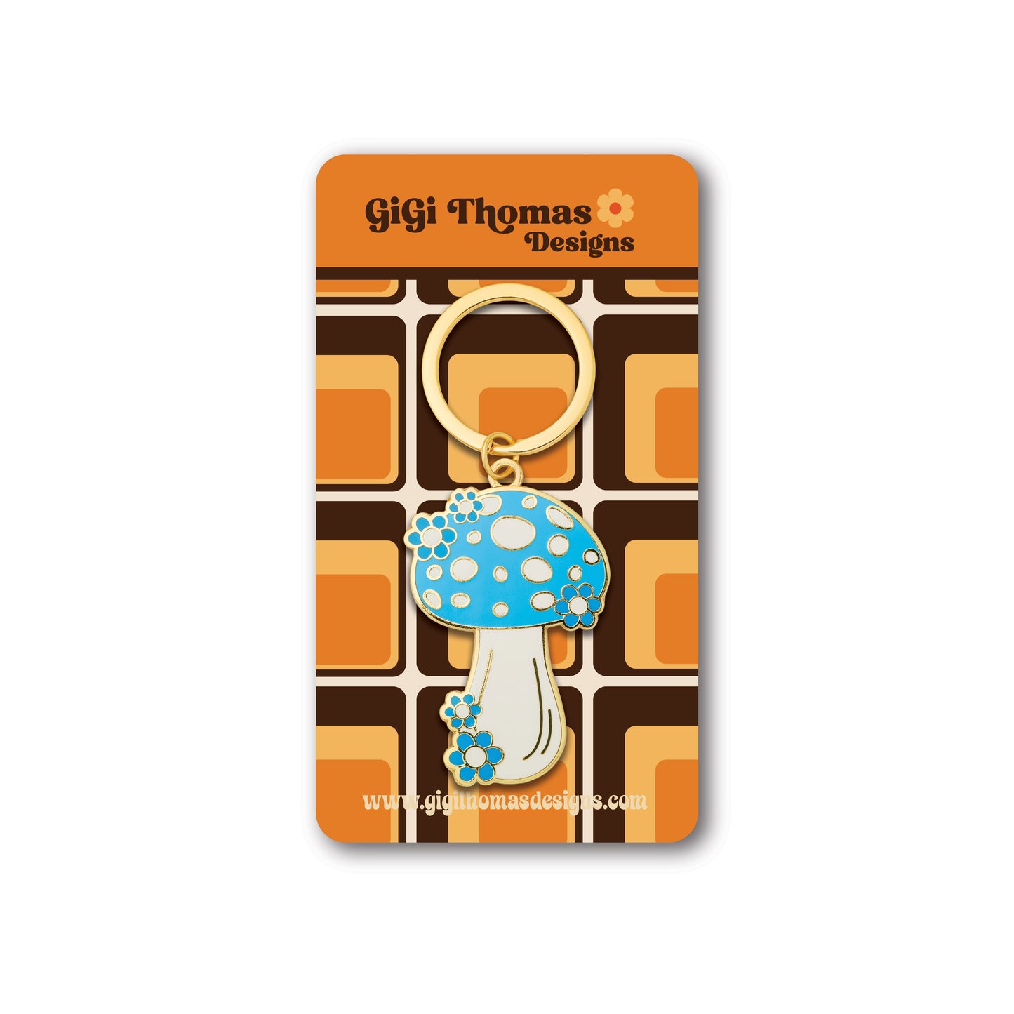Blue Mushroolm Keychain