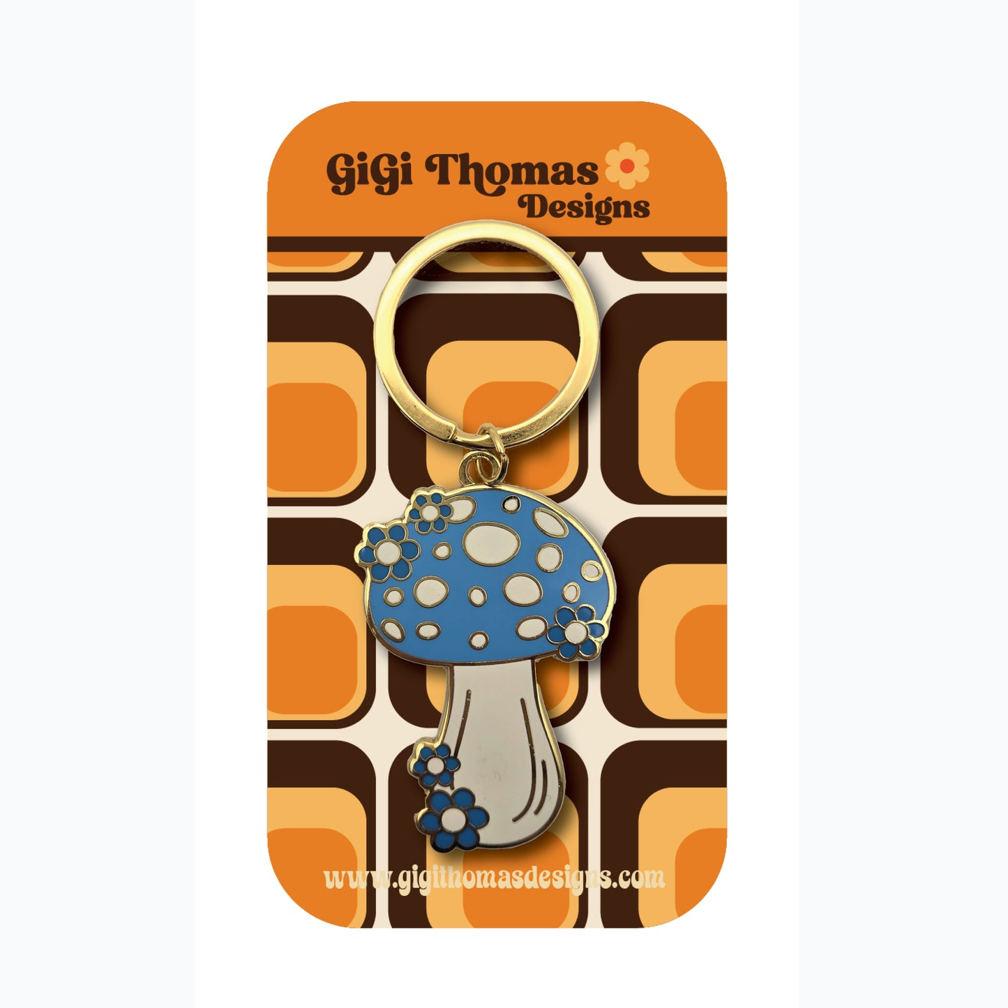 Blue Mushroolm Keychain