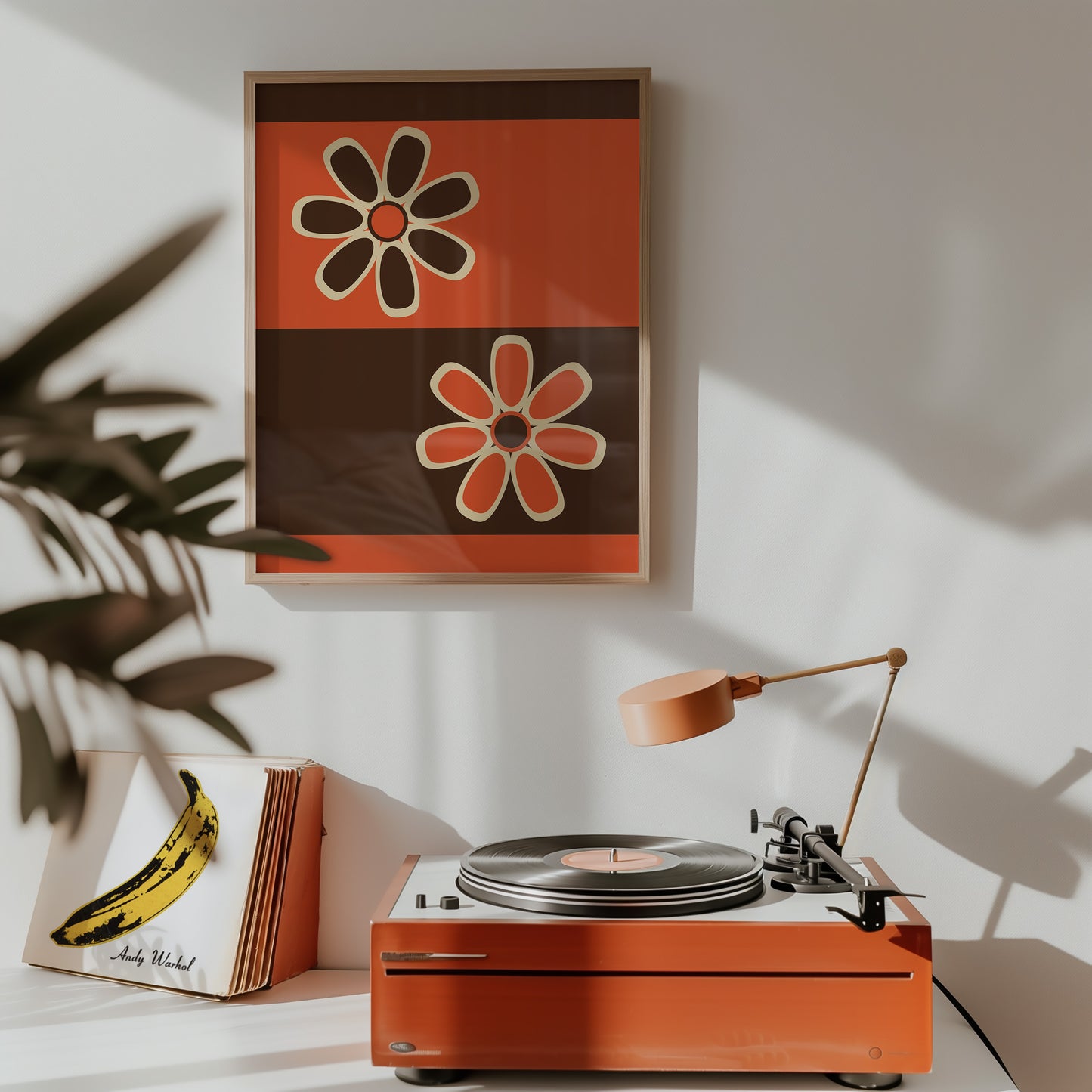 Brown and Orange Flowers Print