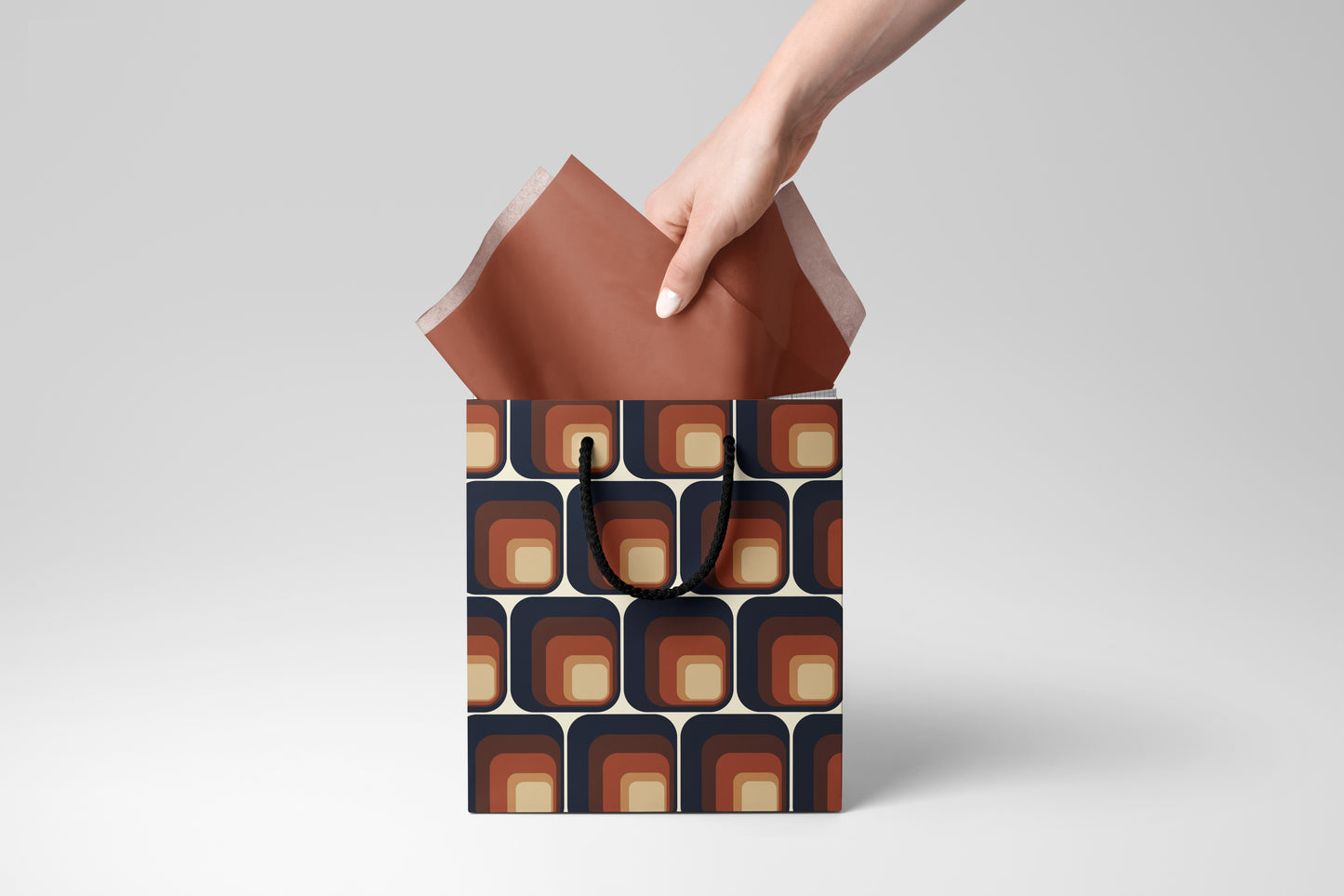 Brown Squares Gift Bag