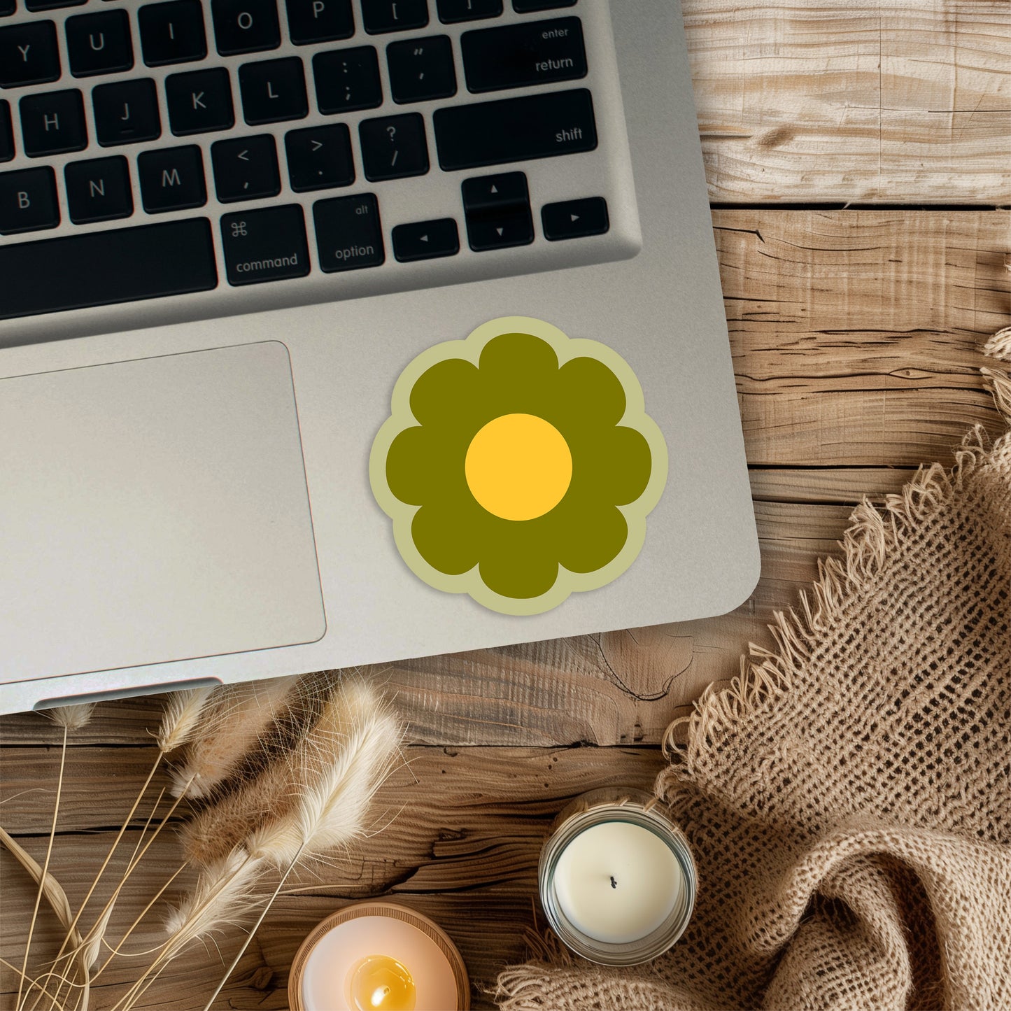 Green Flower Bumper Sticker