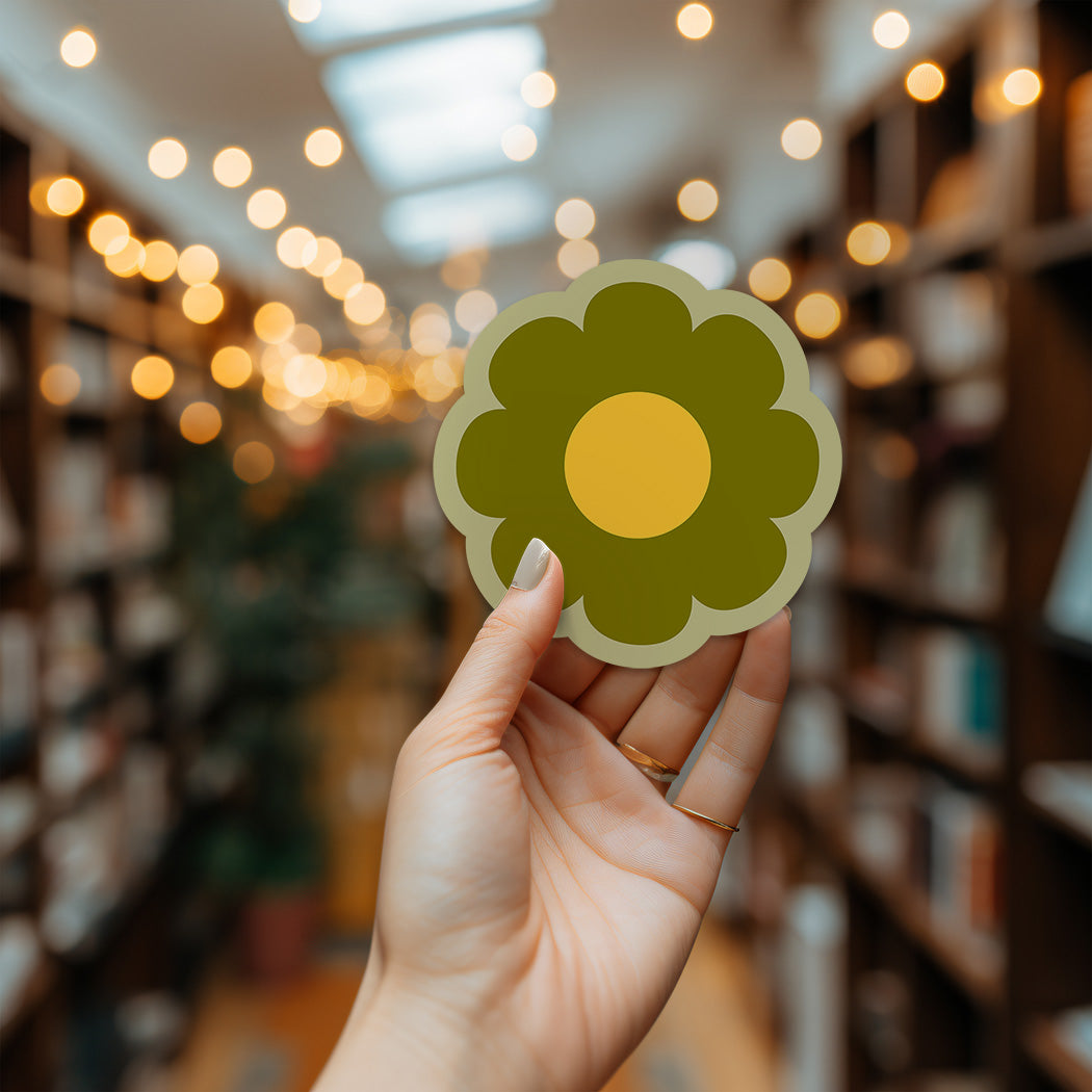 Green Flower Bumper Sticker
