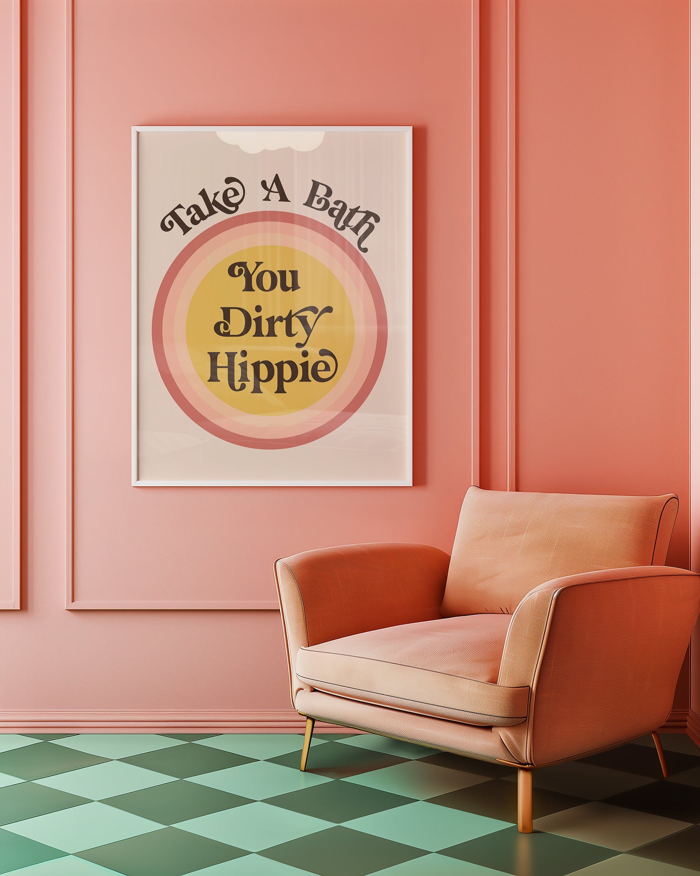 Take A Bath You Dirty Hippie Print