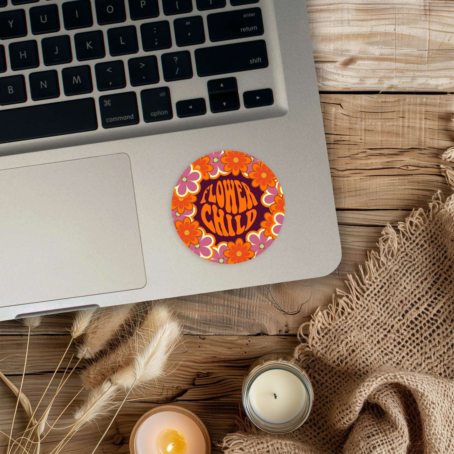 Flower Child Purple Bumper Sticker