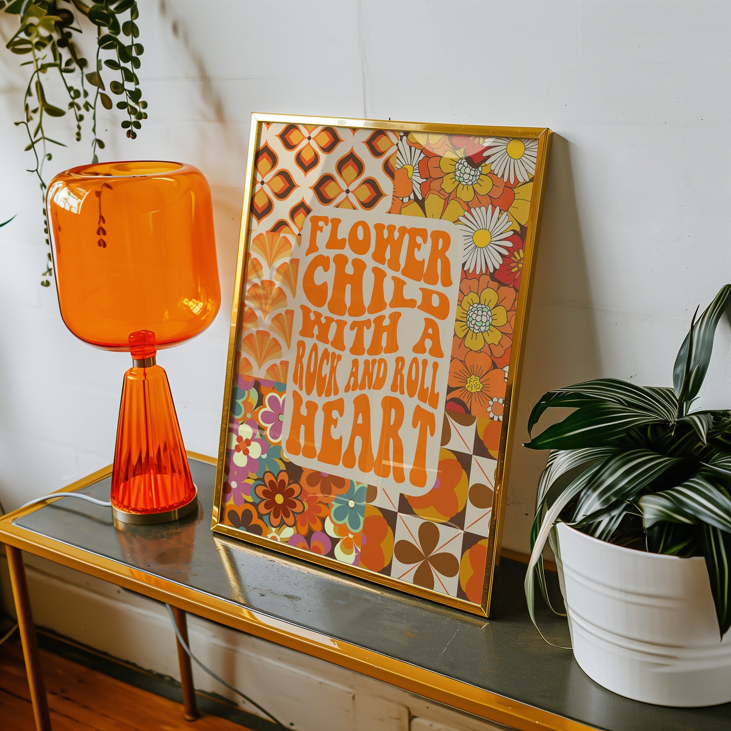 Flower Child With A Rock and Roll Heart Print