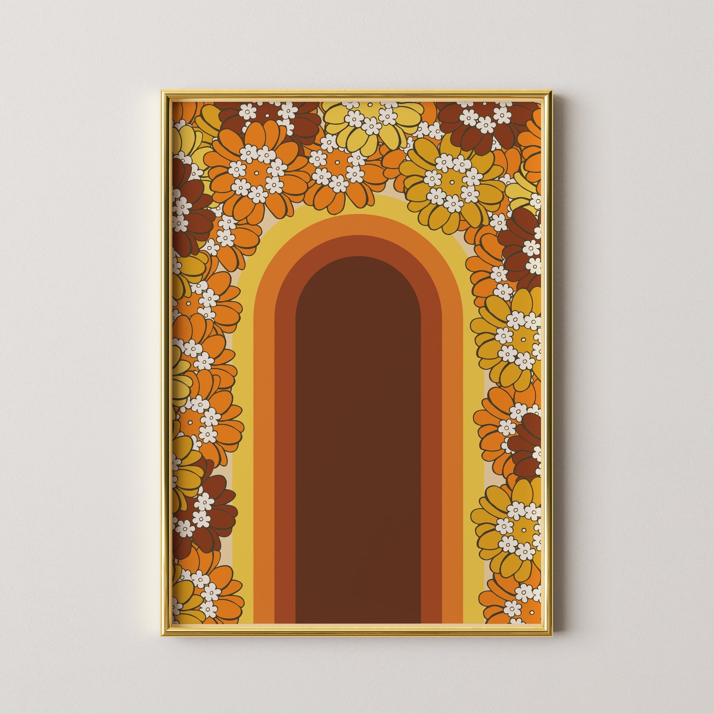 Flowers and Rainbow Print