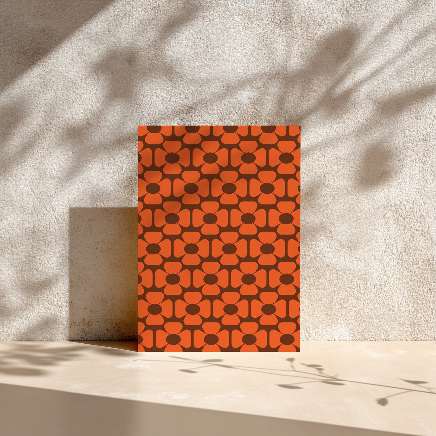 Brown and Orange Flowers Art Card