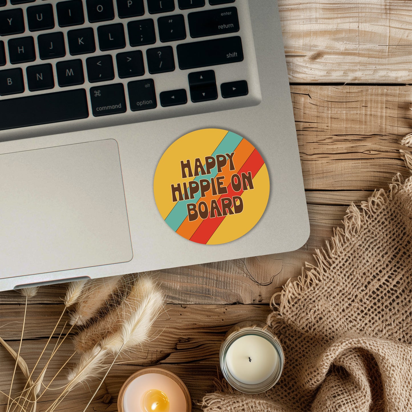 Happy Hippie On Board Sticker