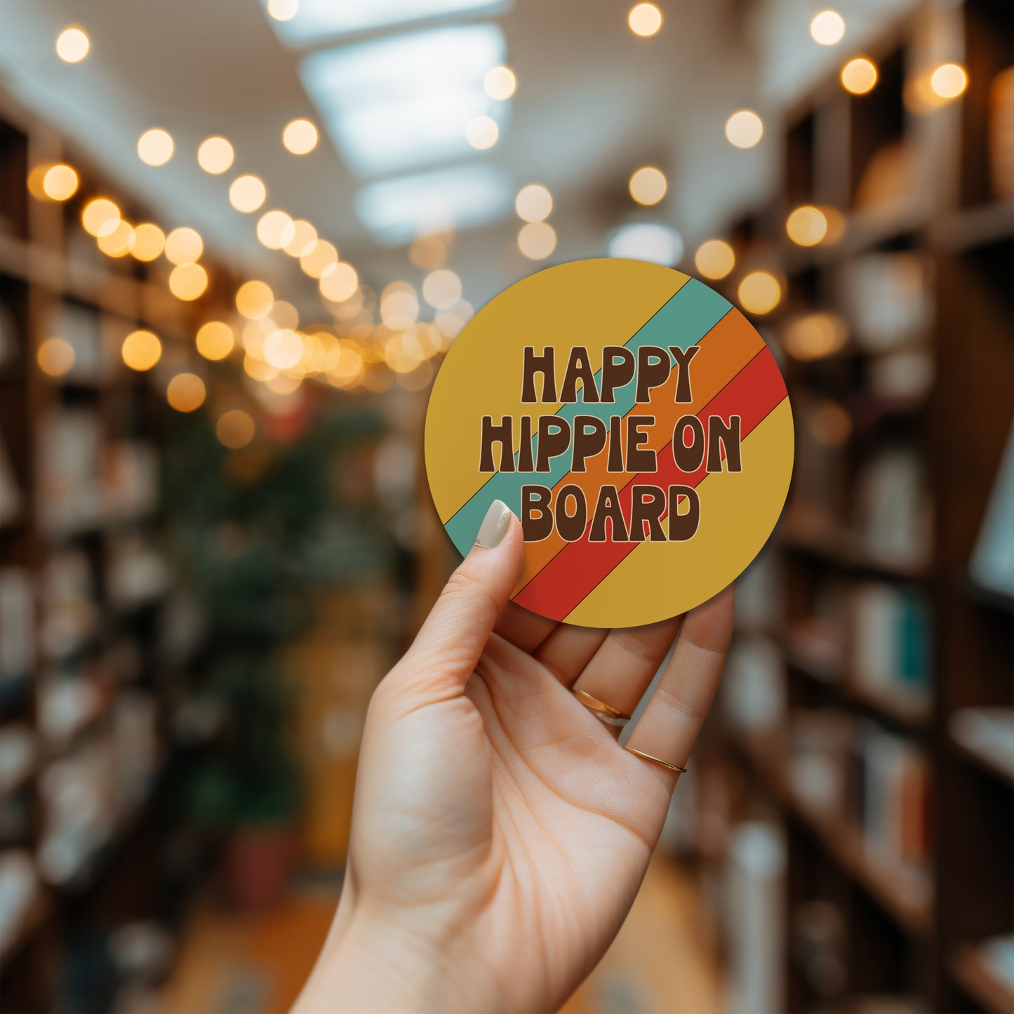 Happy Hippie On Board Sticker
