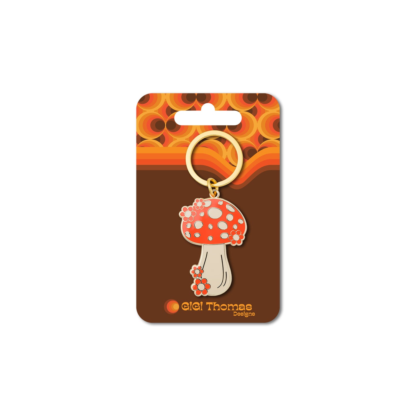 Orange Mushroom Keychain