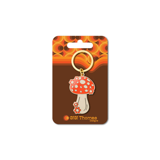 Orange Mushroom Keychain