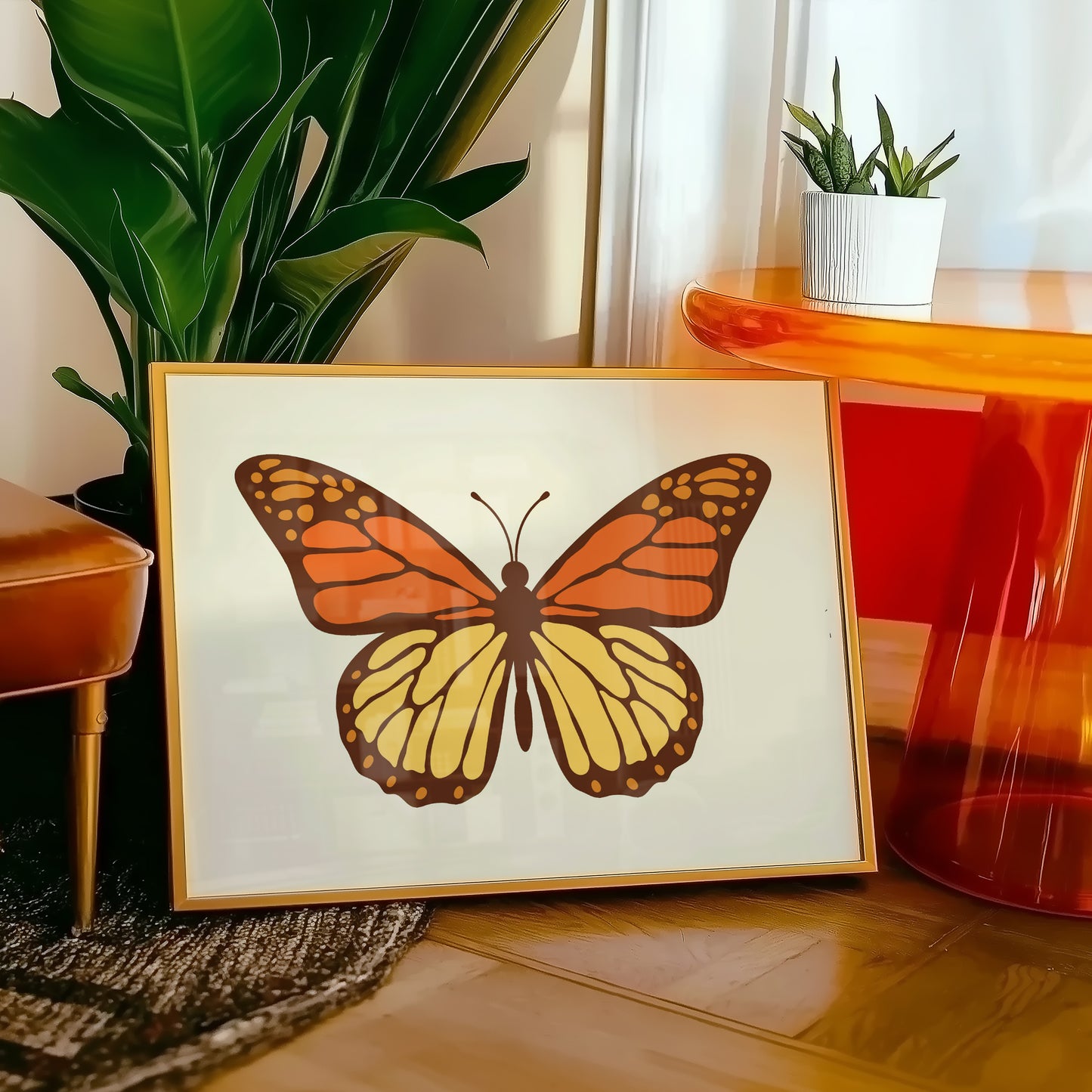 Orange and Yellow Butterfly Print