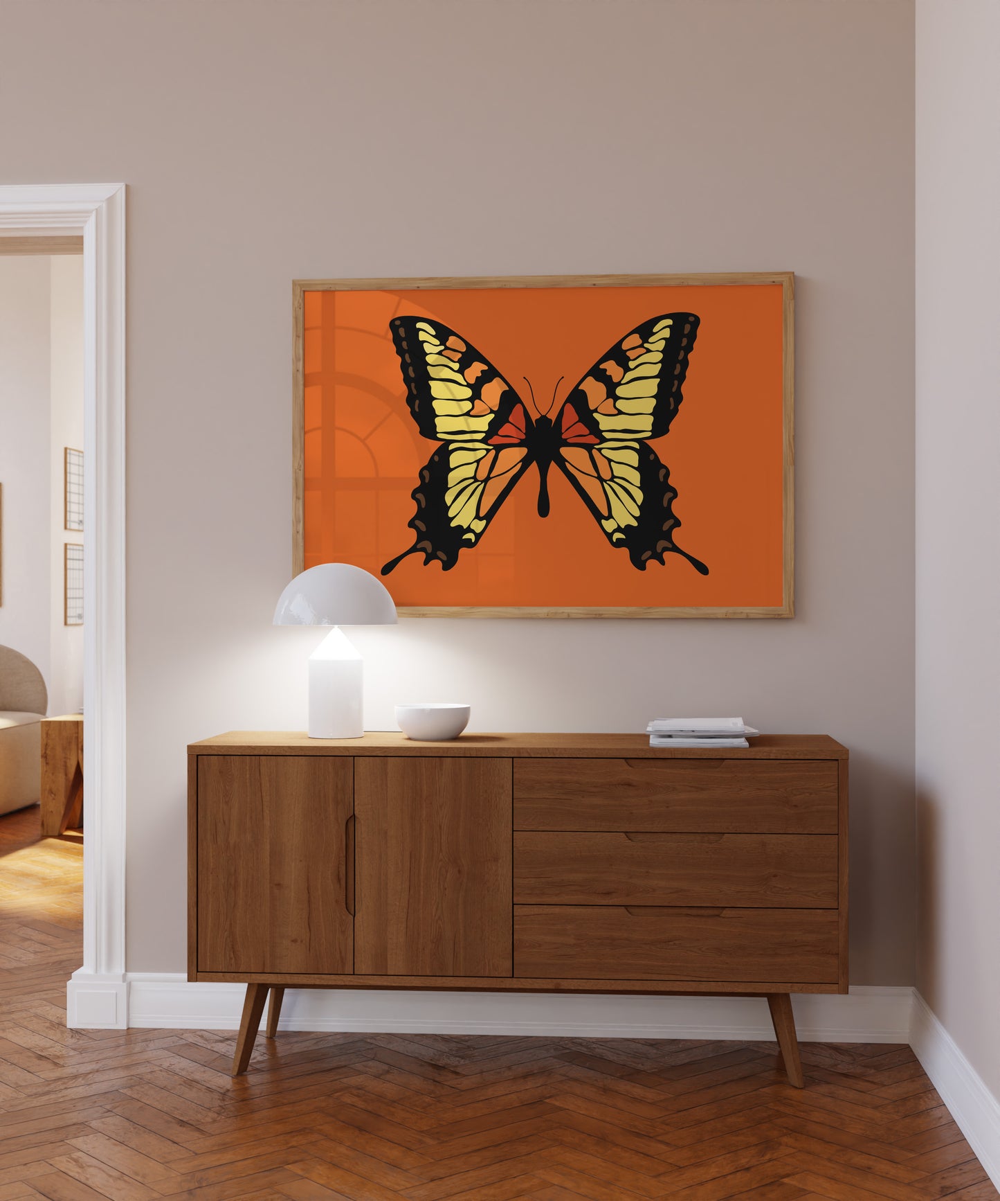 Orange Butterfly Print