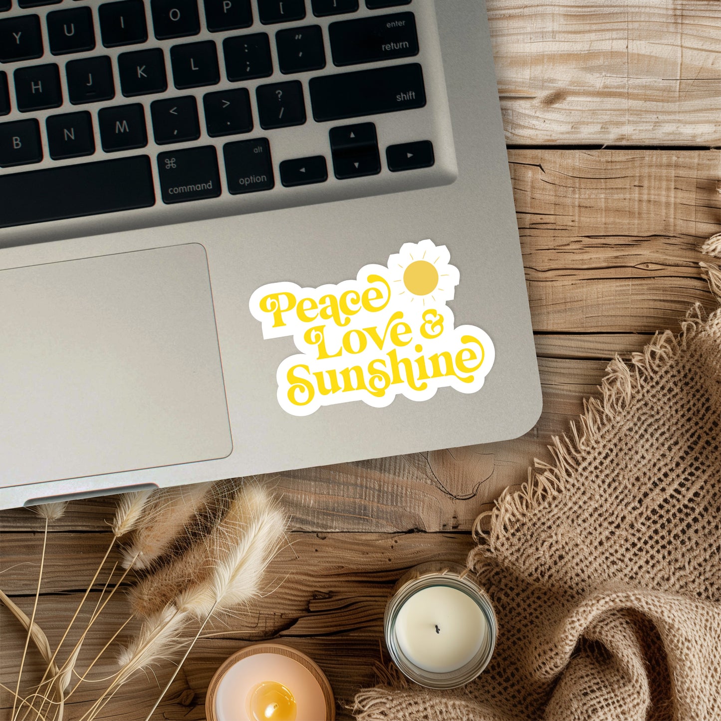Peace Love & Sunshine Bumper Sticker