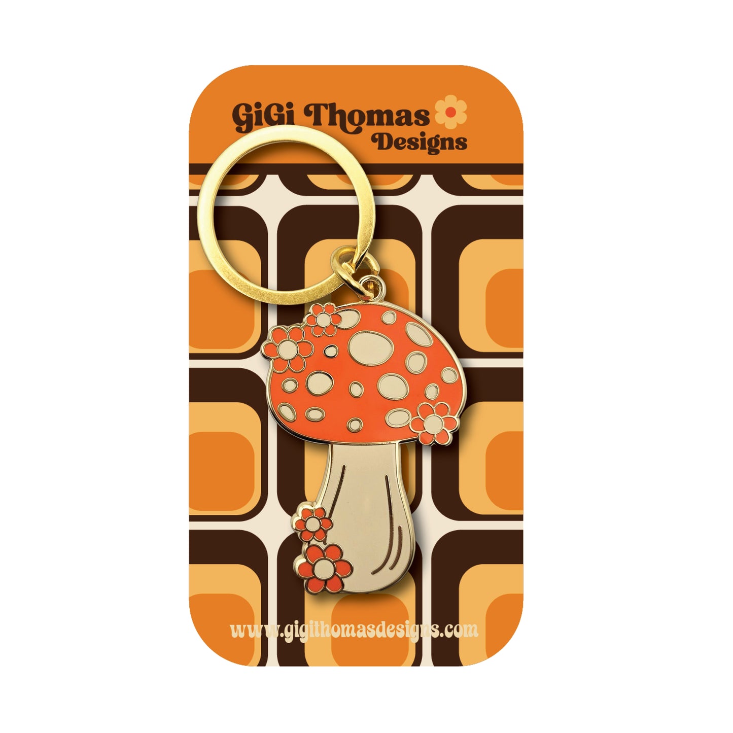 Orange Mushroom Keychain