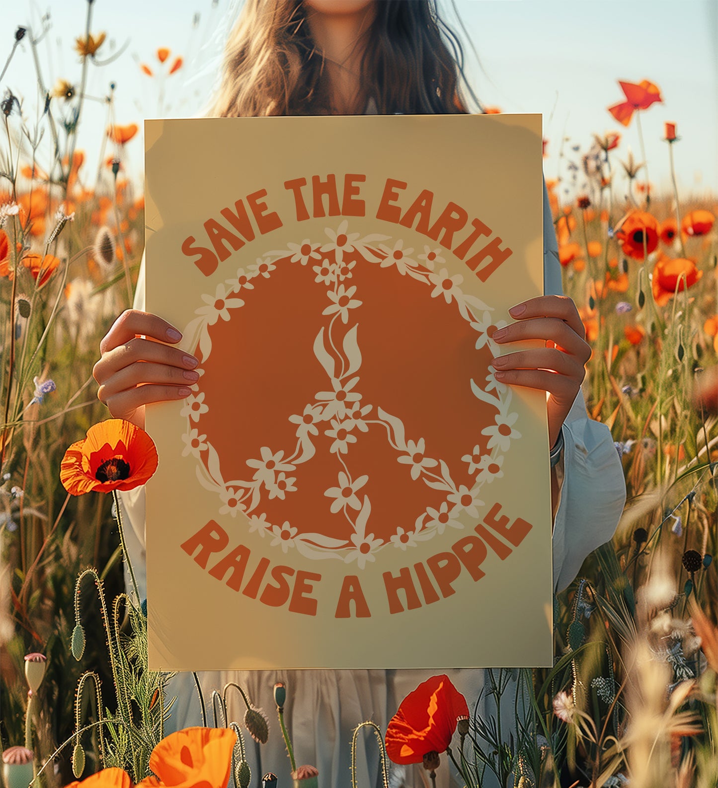 Save The Earth Raise A Hippie Print