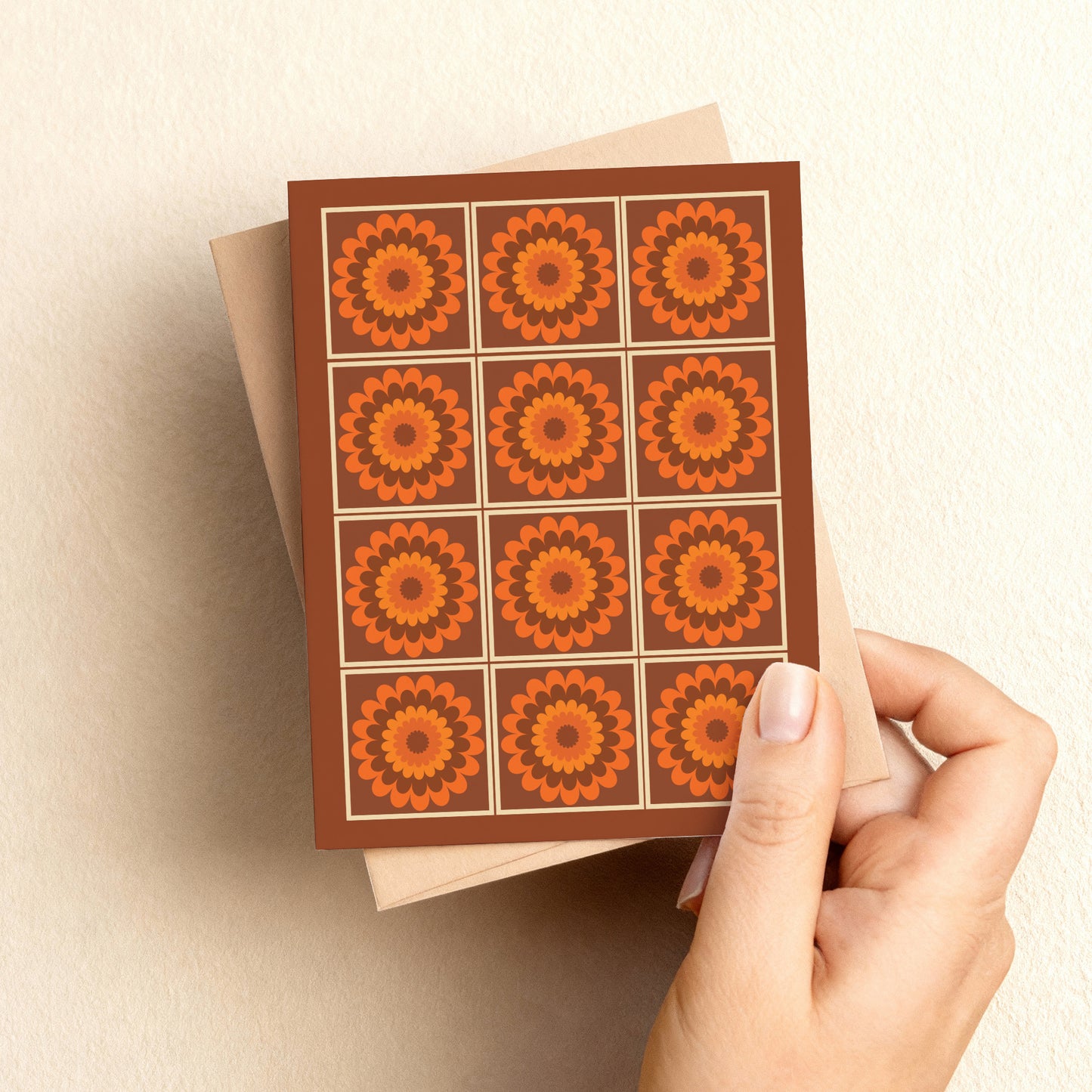 Retro Boxed Card Set - Flower Tiles