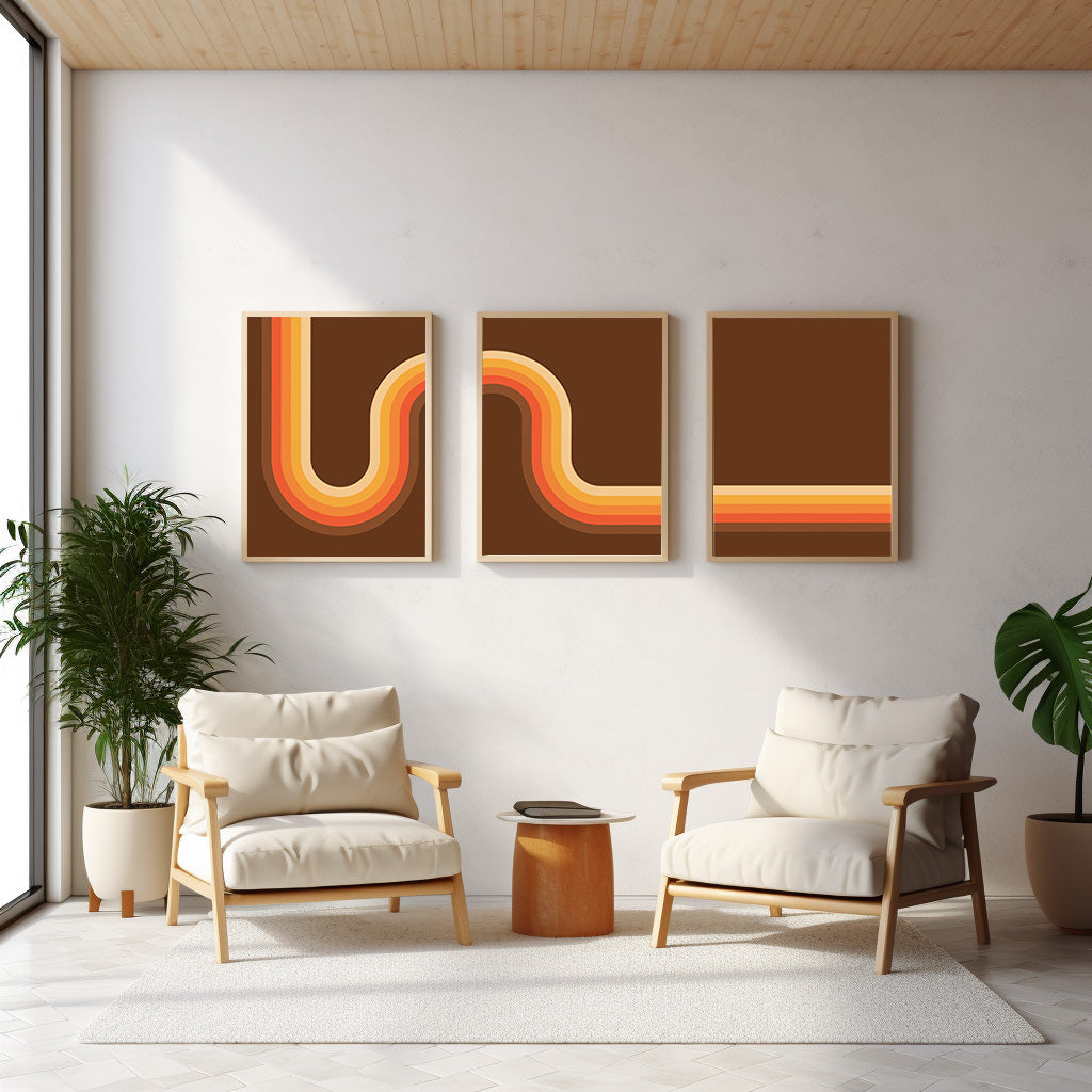 3 Frame Wave Print