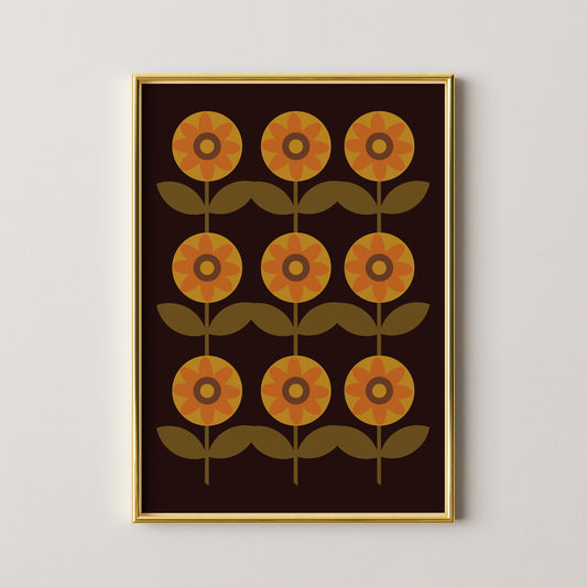 3 Row Flower II Print