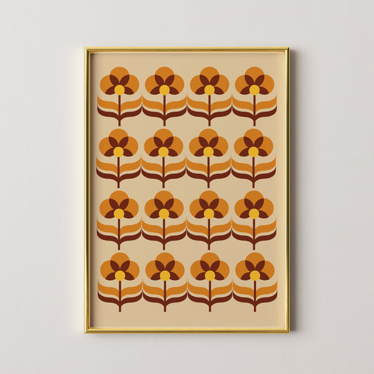 4 Row Flowers Print