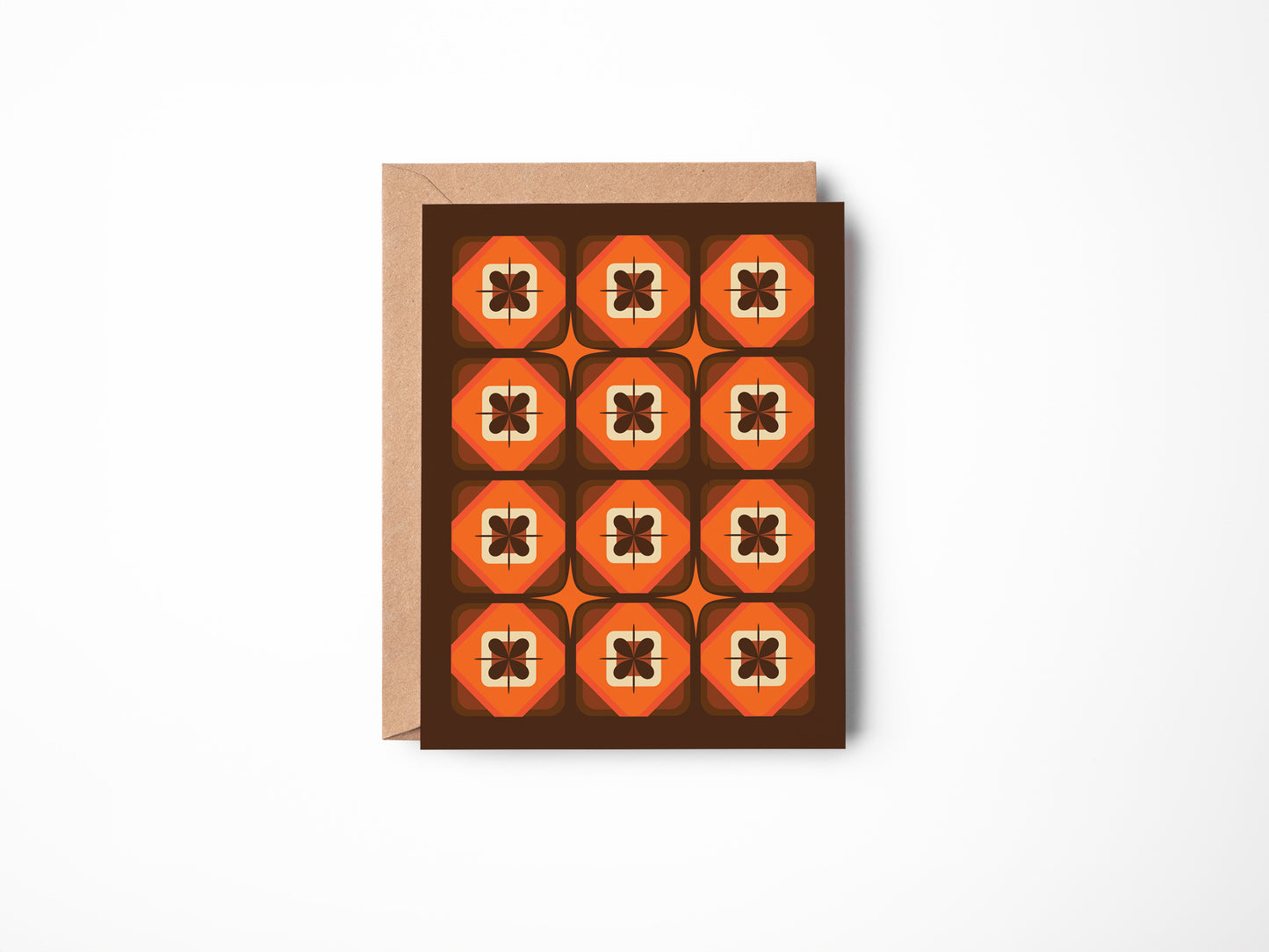 Retro Boxed Card Set - Squares and Flowers