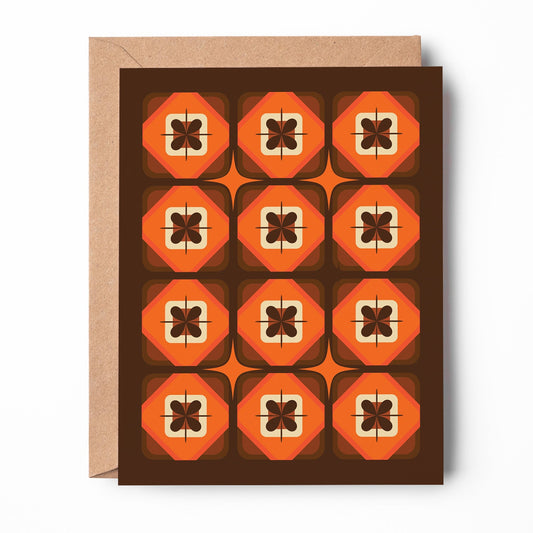 Squares and Flowers Art Card