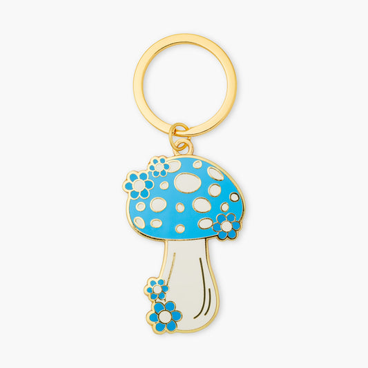 Blue Mushroolm Keychain