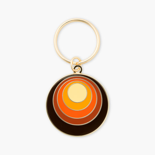 Orange and Brown Circles Keychain