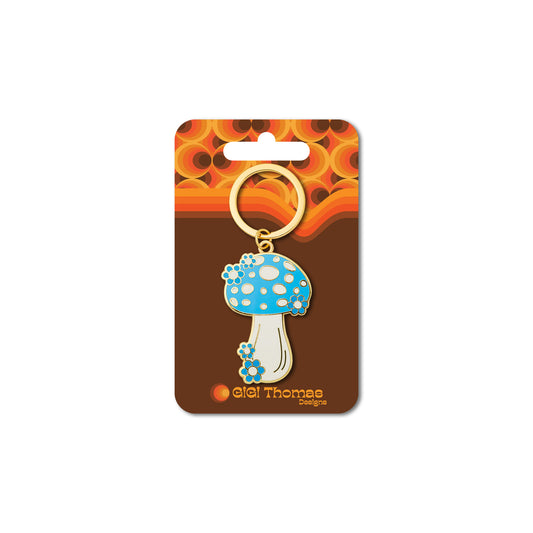 Blue Mushroom Keychain