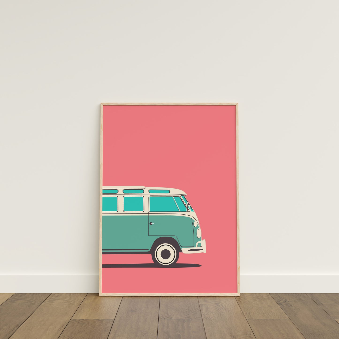 Blue Retro Bus Print