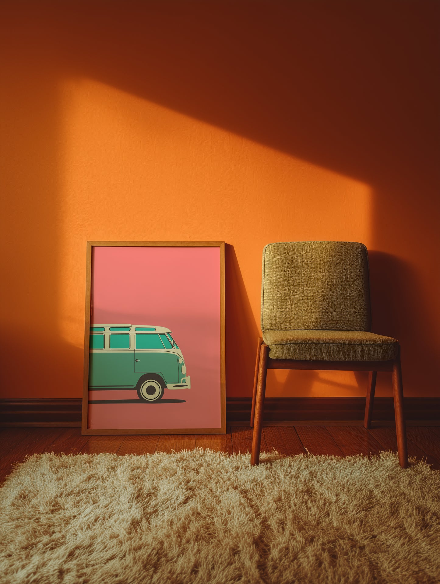 Blue Retro Bus Print