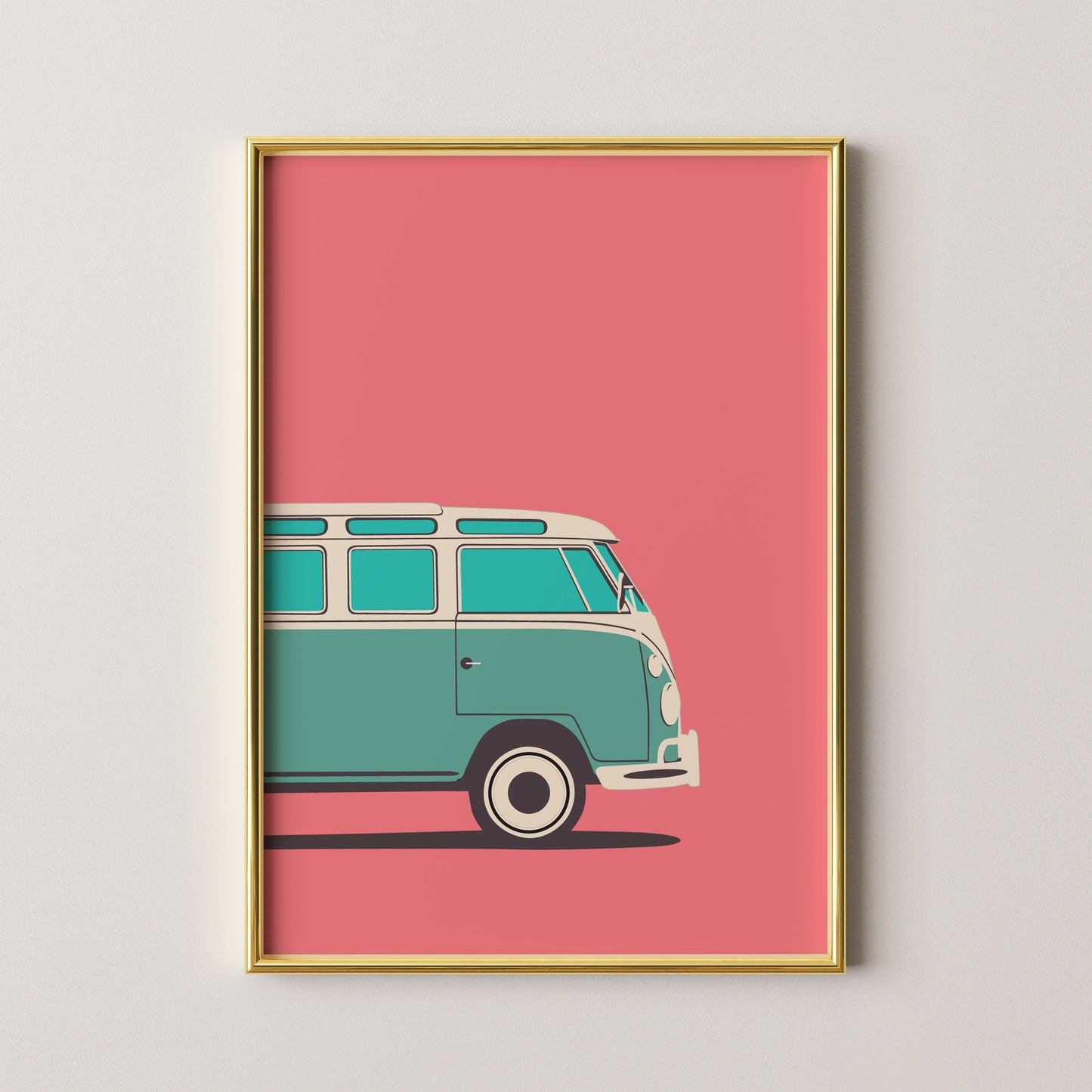 Blue Retro Bus Print