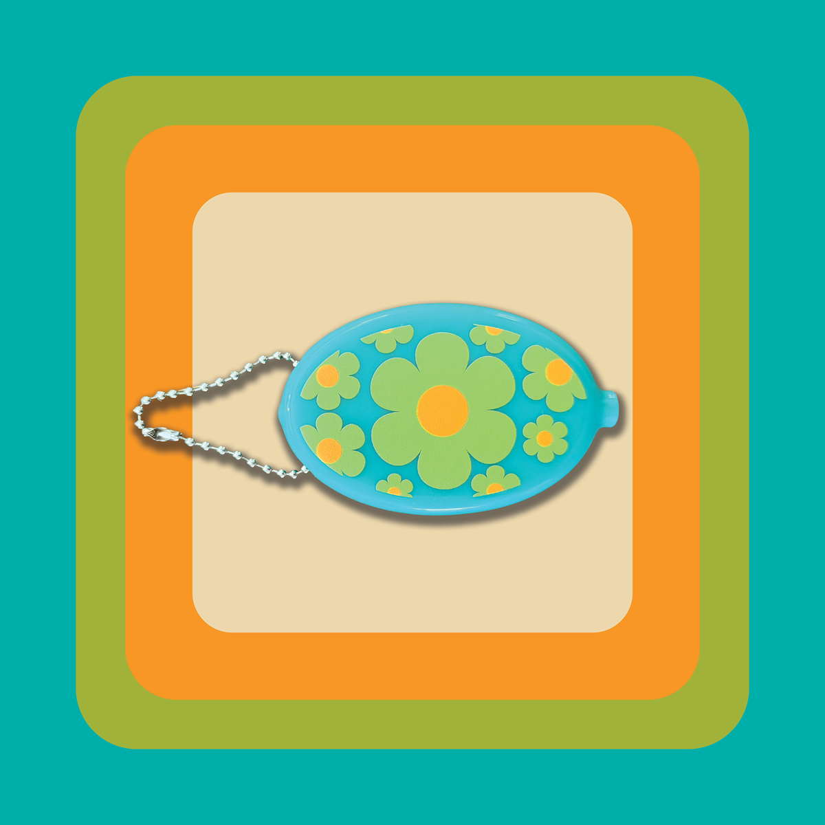 Blue and Green Flowers Coin Purse