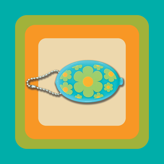 Blue and Green Flowers Coin Purse