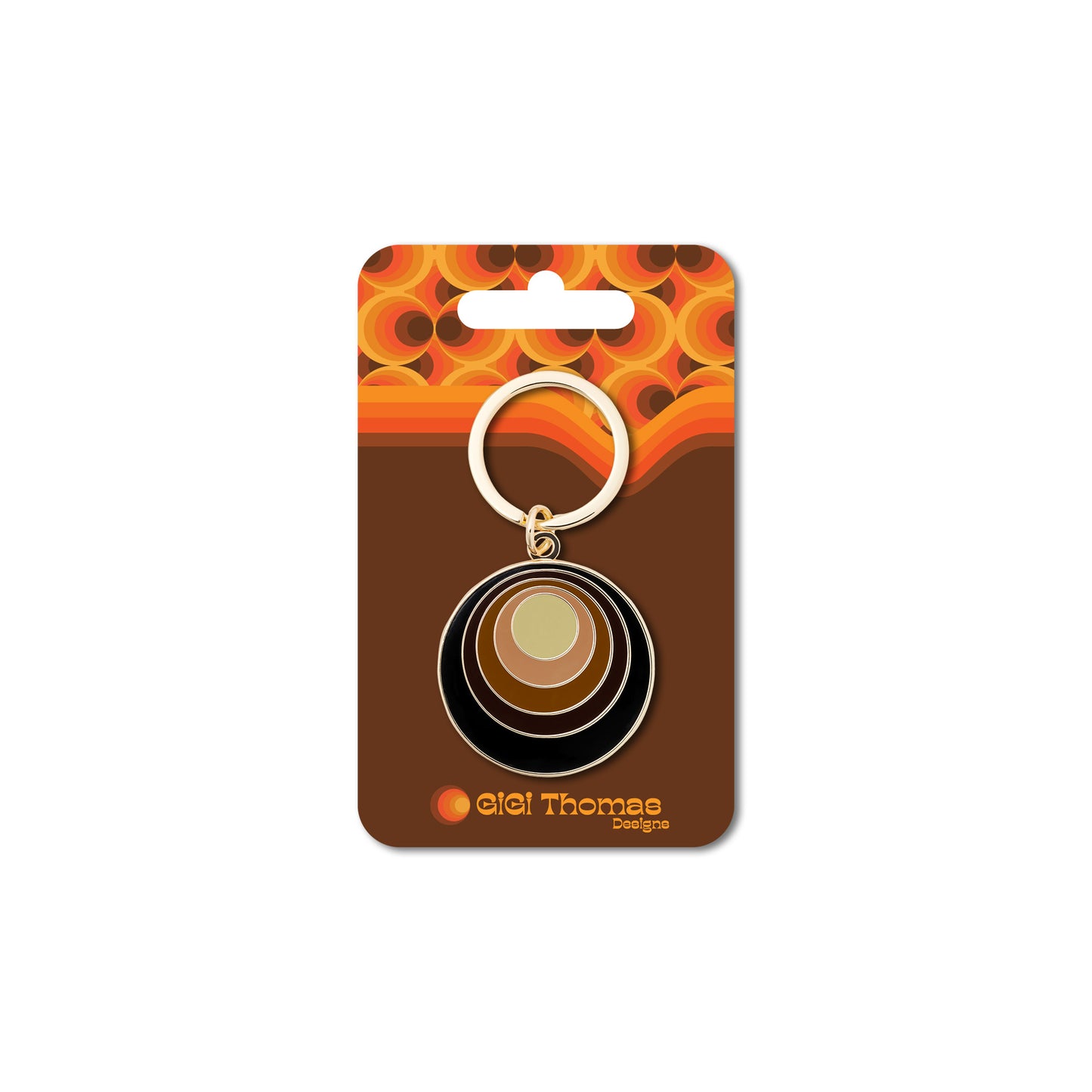 Brown Circles Keychain
