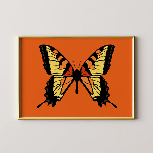 Orange Butterfly Print