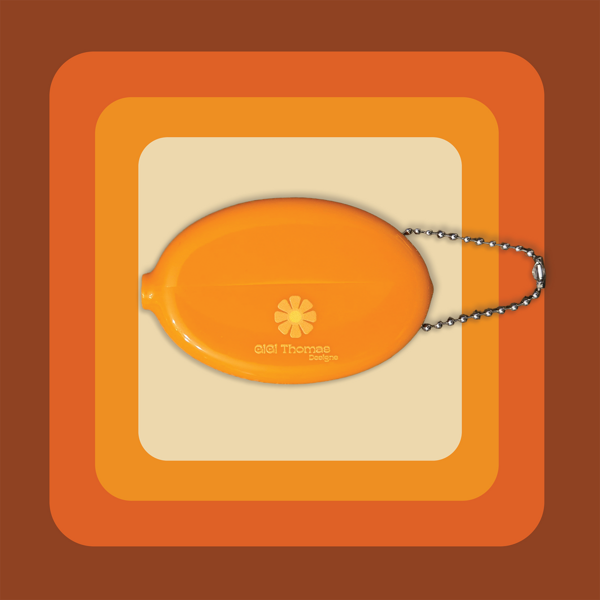Orange Flower Coin Purse