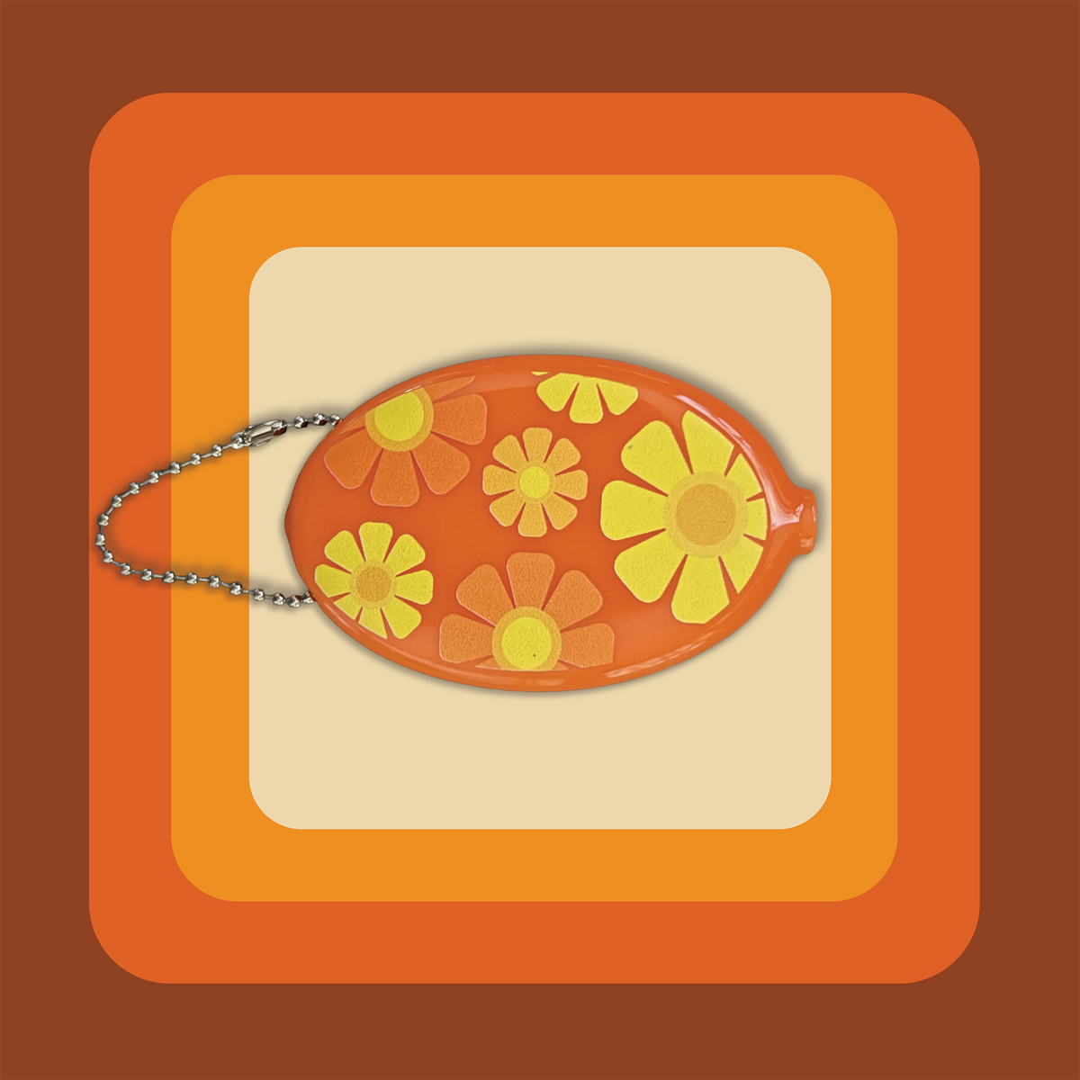 Orange Flower Coin Purse