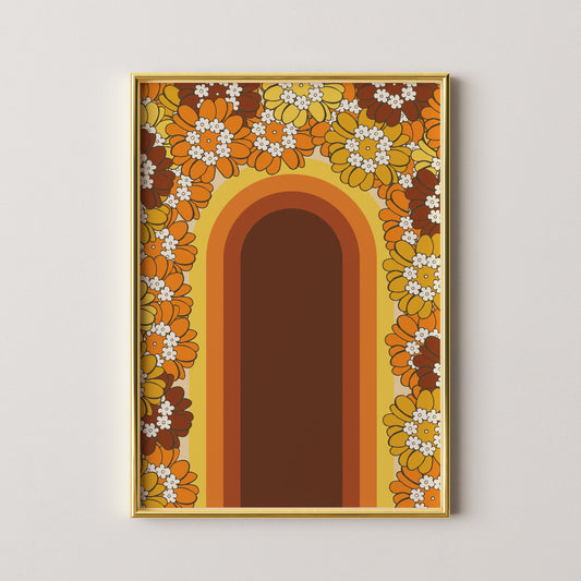 Flowers and Rainbow Print