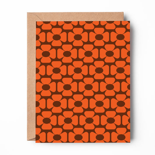 Brown and Orange Flowers Art Card