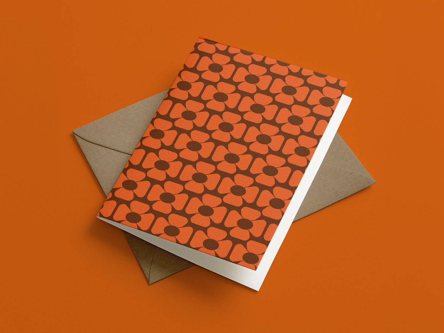 Brown and Orange Flowers Art Card